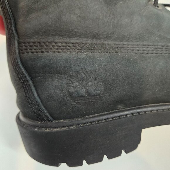 Timberland Black Suede Premium 6-Inch Boot Lace Up Boys Big Kids Size US 4.5 - Picture 5 of 12